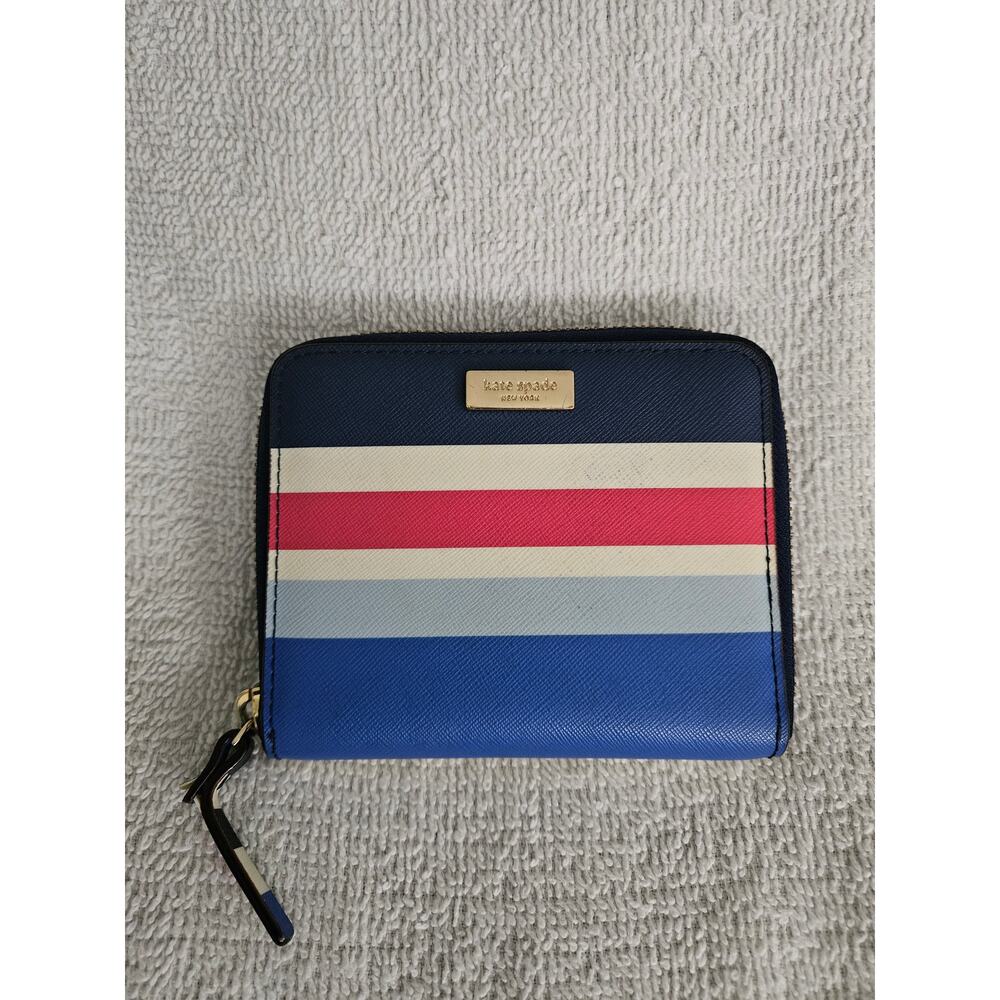 Kate Spade Laurel Way Darci Striped Leather Zip Around Wallet